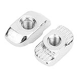 Respicefinem 100PCS M6 T Slot Nuts 3030 Series Carbon Steel Plated Half Round Roll for 8mm Slot Aluminum Profile Industrial Frame 3D Printer CNC (M6)