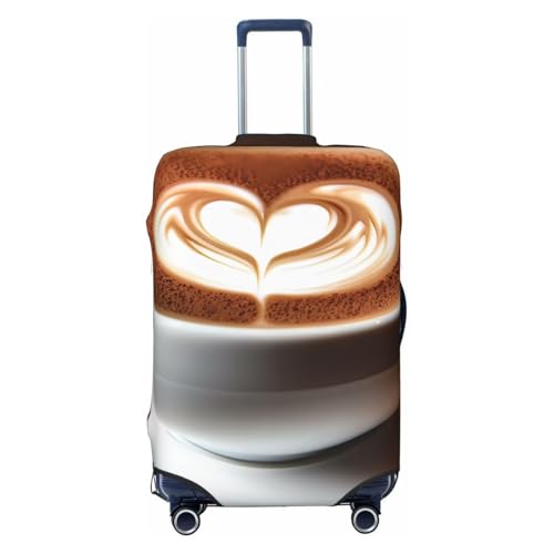 Coffee Cups Elastic Travel Luggage Cover, Washable Spandex Suitcase Protector, Anti-Scratch Fits 18-32 Inch