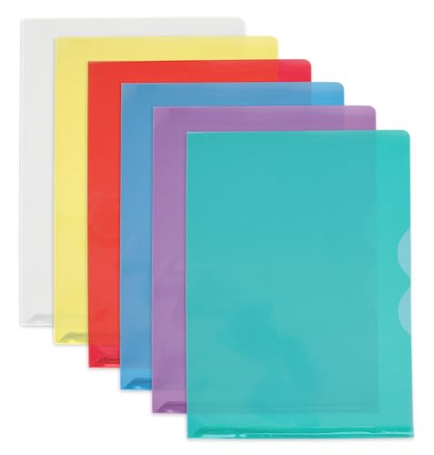 Pochettes-Coin A4 OXFORD Fard'Or 14/100ème Résistantes en PVC Lisse Assorties