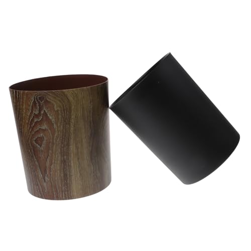 Alipis Bidone Immondizia Stile Vintage con Effetto Legno Capacità Leggero e Facile da Pulire Contenitore Rifiuti Rotondo per Casa Cucina Bagno e Ufficio Organizer Pratico e Compatto
