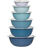 COOK WITH COLOR Stainless Steel Mixing Bowls - 6 Piece Stainless Steel Nesting Bowls Set includes...