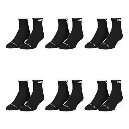 Odd Sox - UFC Logo Quarter Socks - 6-Pack Athletic Socks - Official MMA Apparel - Size Large - Soft Cotton Blend3