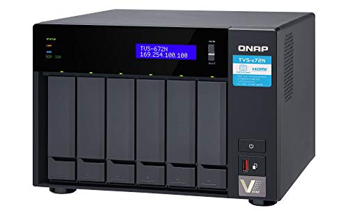 Image of QNAP TVS-672N-i3-4G-US 6 Bay NAS with 5GbE, Intel Core i3, Dual PCIe and Dual M.2 Slots, 4GB DDR4 memory, USB Type-C Ports, Supports SSD Cache