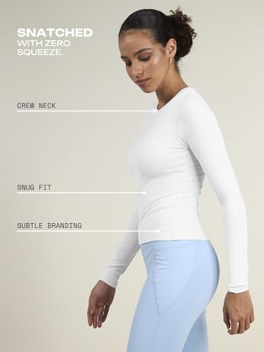 Image of CAVA Sculpt Crew Top for Women | Snug Sculpted Fit, Long Sleeves, Classic Crew Neck, Minimal Branding, Everyday Activewear Tee