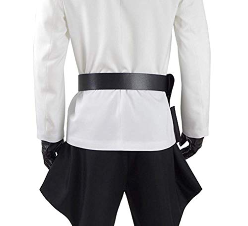 Rongxu Mens Imperial Officer Uniform Waist Belt Halloween Cosplay Costume Waistband Black PU Leather Metal Accessories Props3