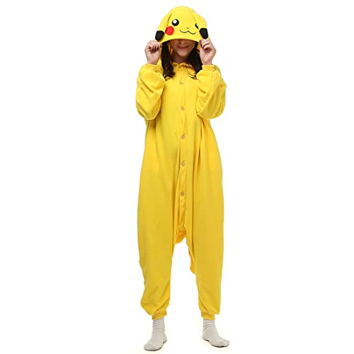 Polar Fleece Adult Onesie Halloween Cosplay Costumes Buttons closure Anime Pajamas for Women Men - L