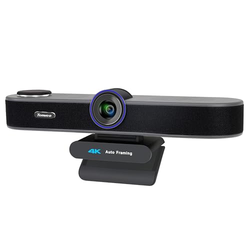 Tenveo 4Kウェブカメラマイクとスピーカー内蔵一体型webカメラ 5倍デジタルズームAI顔認識広角80°USB&Type-C接続プライバシーカバー付き会議/授業/自宅ネットワーク用/Zoom/Teams/Lineに対応可能