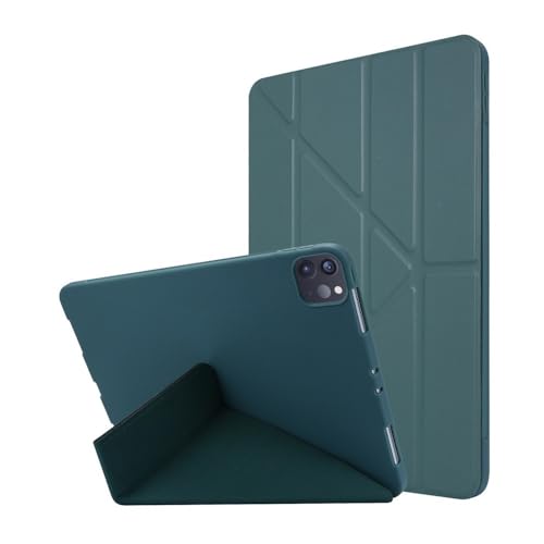 Coque iPad Pro 13 2024 silicone souple TPU pliable Y vert matcha