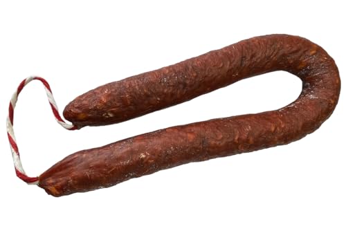 Chorizo Extra Picante de Zamora. Chorizo Sarta de unos 500 grs. Picoteo salado ideal como aperitivo para cualquier ocasión. Producto artesano. Chorizo Herradura 100% Natural Zamorano.