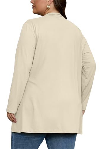 Image of OLRIK Plus Size Cardigan for Women 2026 Lightweight Open Front with Pockets