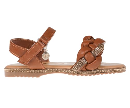 Image of bebe Girls' Sandals - Trendy Flat Designs with Rhinestones, Puffy Straps, Embossed Details and Charms for Toddlers /Little Kids /Big Kids