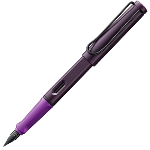 Lamy safari violet blackberry   Pluma estilográfica con empuñadura ergonómica y plumín de acero pulido en tamaño M   ideal para cualquier escritura y caligrafía   con cartucho T 10 azul   Diestro