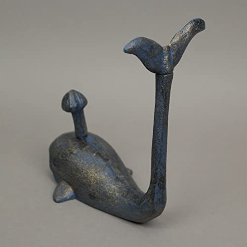 Spouting Whale Vintage Cast Iron Countertop Toilet Paper Holder - Image 3