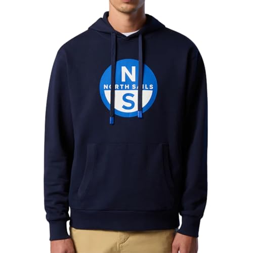 Sweat à capuche avec maxi imprimé North Sails en coton chaud et confortable