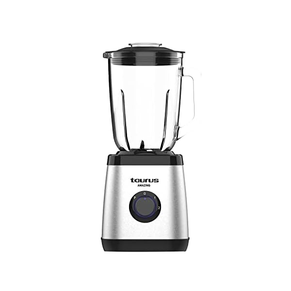 Taurus AMAZING Blender, 1500 W, inhoud 1,5 liter, 4 messen van roestvrij staal, 2 snelheden, extra turbofunctie, glazen kan met schaalverdeling