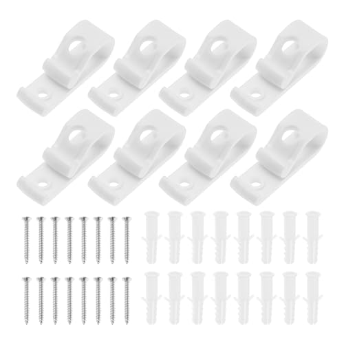 EMSea 8pcs Clips de Sécurité pour Store Enrouleur en Plastique Clips de Cordon Chaîne de Store Enrouleur Romain en P pour Stores Vénitiens en Nid d'abeille à Rouleau Romain Vertical, Blanc