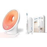 Philips Connected Sleep und Wake-up Light, Einschlafhilfe, HF3671/01 & Philips Sonicare ExpertClean 7300 Elektrische Zahnbürste HX9601/03, mit Schalltechnologie, Andruckkontrolle, Reiseetui, weiß