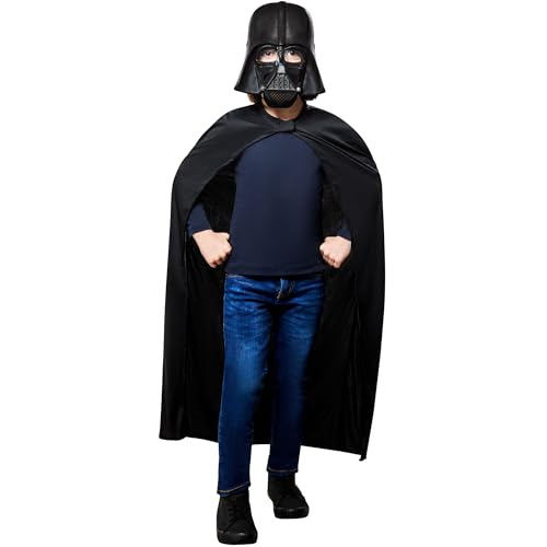 RUBIE'S STAR WARS Officiel - Déguisement Enfant Dark vador - Taille Unique 5-8 ans - Kit Avec Masque et Cape Longue avec Attaches velcro sur les épaules -Pour...