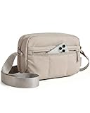 BAGSMART 2 in 1 Puffy Camera Sling Bag Small Camera Shoulder Bag DSLR/SLR/Mirrorless Crossbody Photography Camera Case for Photographers, Camel