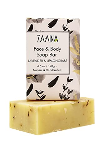 Lavender and Lemongrass Natural Handmade Soap, All Natural Essential Oil Soap, Vegan, Unisex, Natural Soap for Super Smooth Skin Women and Men, Suitable for All Skin Types Gift under 10 by ZAAINA