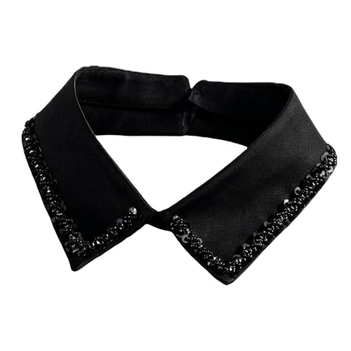Shurhome Shirt Collar Cover with Rhinestones Polyester Blend Fashion Accessory for Adults Multiple Occasion Office Party Deta