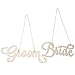 SOIMISS Nozze di Legno Segni Sposa E Lo Sposo Sedia Segni Rustico Appeso Ornamento di Legno Agriturismo Segni Fai da Te in Legno Hanging Decor per Anniversario da Sposa 2Pcs