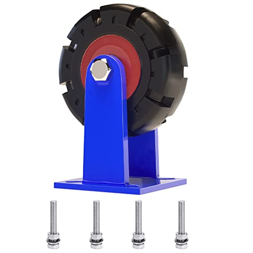 WORDFUN 1 Stück Bockrolle Schwerlastrollen, Vollgummi-Rad Mit Schrauben Aus Rostfreiem Stahl, Möbel Industrierollen Durchmesser 150 Mm 200 Mm 250 Mm 300 Mm, Pannensichere Rollen Mit Kugellager