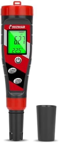 UIUZMAR pH Wert Messgerät Pool, Digital pH und EC Messgerät Grow | Wasserqualität Tester für Trinkwasser, 4 in 1 pH EC TDS Temperatur Messgerät für Wasser Hydrokultur, Pflanzen pH
