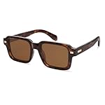 SOJOS Trendy Square Polarized Sunglasses for Women Men, Retro Vintage Womens Mens Rectangle Shades SJ2345