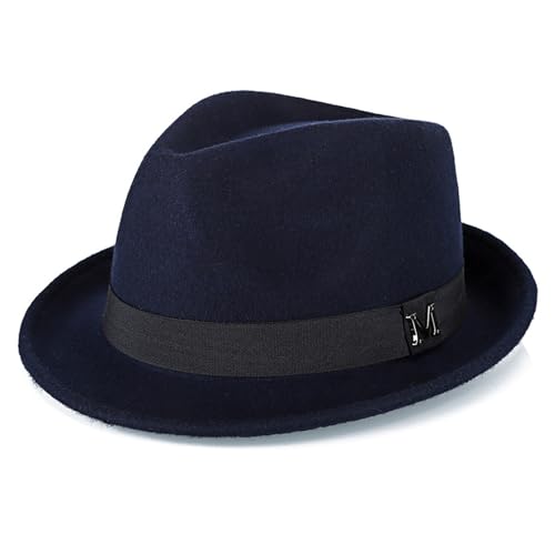 Image of FREEBIRD99 100% Wool Felt Panama Fedora Hat Short Brim Trilby Flat Hat for Men Women