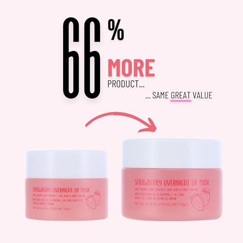 W7 Sweet Dreams Strawberry Lip Mask - Vitamin E, Aloe Vera and Grape Seed Oil - For Hydrated, Full Looking & Irresistible Lips - 0.67 Fl Oz