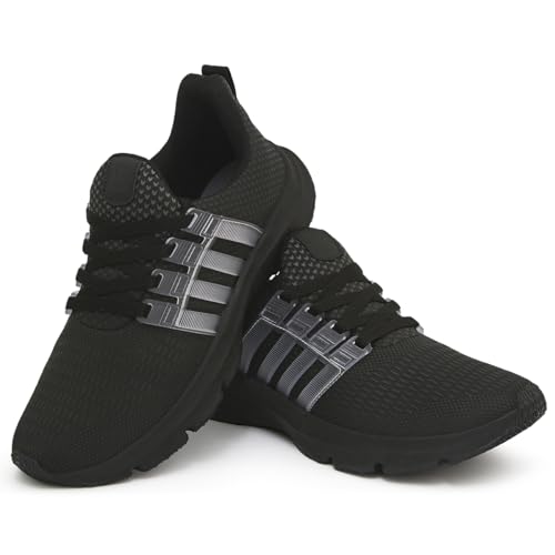Tênis Esportivo Masculino para Caminhada, Academia e Corrida. (Black, BR, Adulto, Numérico, 40)