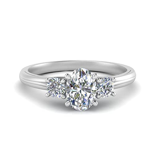 Image of Choose Your Gemstone Classic Three Stone Ring 925 Sterling Silver Oval Shape 3 Stone Engagement Rings Everyday Jewelry Wedding Jewelry Handmade Gifts for Wife US Size 4 to 12