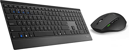 Rapoo 9500M inalámbrico multi-modo, combo ultra delgado negro QWERTY con diseño premium 4