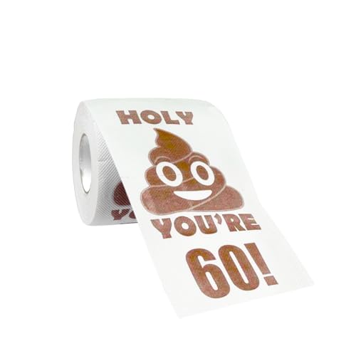 Tabanzhe Funny Toilet Paper-Happy Prank 60th Birthday Gifts Toilet Paper Roll for Women Men Novelty Gag Gifts Party Supplies Favors for 60th Birthday Surprise Decoration