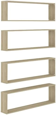 vidaXL Étagères Cube Murales 4 pcs, Supports Suspendus, Tablettes...