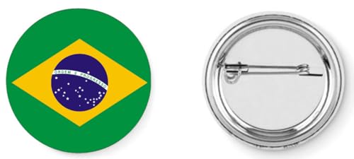 Badge broche pins drapeau brésil 37mm handmade cadeau