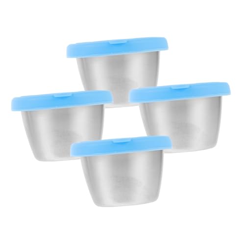 FUNOMOCYA 4pcs Dipping Sauce Cups with Covers Leak Condiment Containers for Meal Prep and Salad Dressings Reusable Kitchen Essentials Random Color