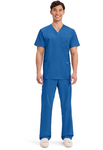 Image of Cherokee WW Revolution V-Neck Scrub Top for Men with 3 Pockets