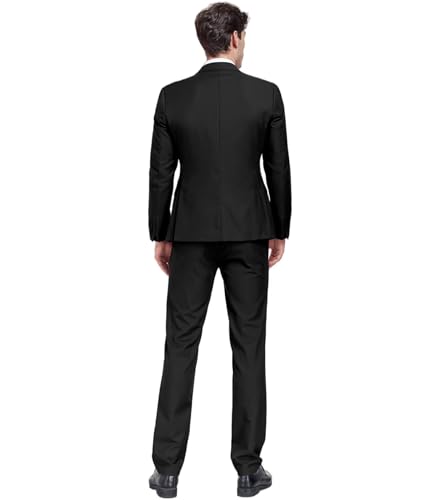 Mens Suit Slim Fit 2 Piece Tuxedo Suits for Men Dress Blazer Jacket Pants Tie Set Prom Homecoming Wedding Outfit3