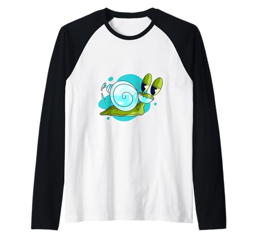 Un Caracol Gracioso Tiene un desinfectante como casa Camiseta Manga Raglan