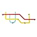 Umbra Subway Wall Hook - Multicolored Modern Public Transit Maps Shape Coated Steel 10-Hooks Wall Hanger - Easy To Mount, Perfect for Scarves, Coats in Entryway - Each Hook Holds Up to 5 lbs