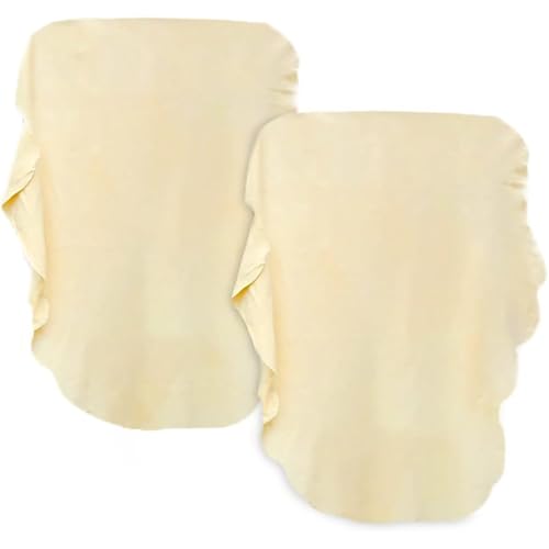 UYGTHI Chamois Leather for Cars – 2 Pack Super Absorbent Shammy Leather Cloth for Car Drying, Lint-Free Chamois Cloth for Windows, Glass, and Mirrors, 60 x 40 cm