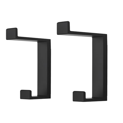 Coat Hooks Wall Mounted Towel Holder Heavy Duty 2 Pack Aluminum Double Robe Hanger for Bathroom Kitchen Office Farmhouse Mudroom Black Anodized