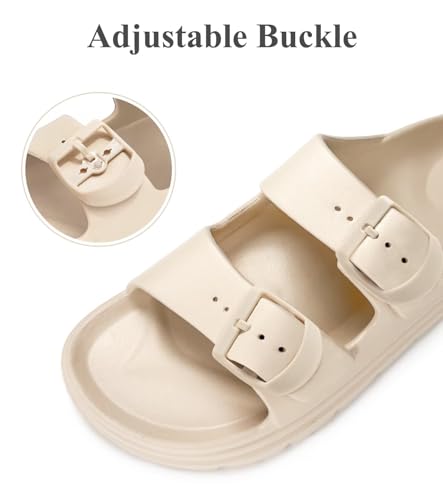 Image of Haifago Womens Platform Sandals with Arch Support, Summer Beach Slides with Adjustable Buckle, Comfort Lightweight Chunky Cushion Slip on Sandal