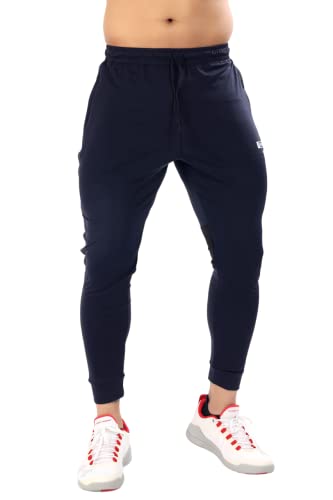 Image of FUAARK Men's Nylon Lycra Stretchable Jogger Trackpants with Zipper Pockets