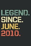 funny 12 years old - vintage legend since june 2010: lined notebook: 6 x 9, 100 pages, notebook journal for lady, girls and women. perfect possum blank lined notebook journal gift ideas.