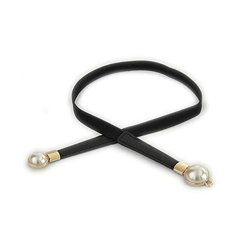 Andongnywell Women Skinny Dress Belt Stretch Belts for Girl Elastic Waist Belt Retro Cinch Thin Belt Pearl Buckle3