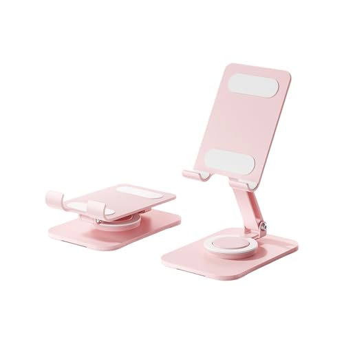 Support portable téléphone et tablette pliable en acier avec base rotative