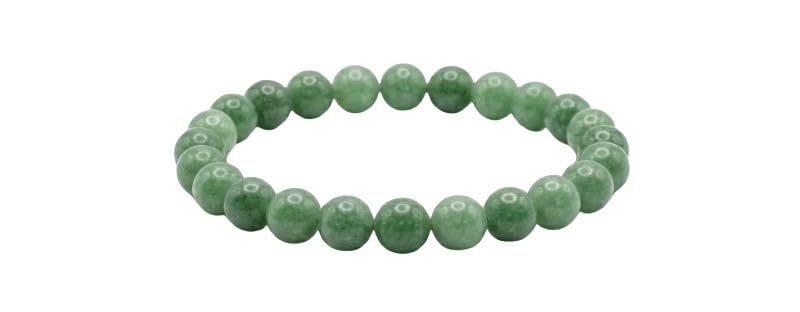 Green Aventurine Beaded Stretch Bracelet, Round Stone Beads, Natural Crystal, Unisex-image-20
